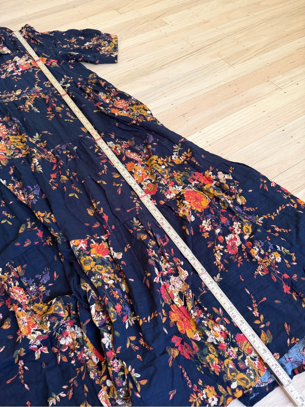 Natural Life Rebecca Floral Midi Tiered Shirt Dress Autumn Short Sleeve Size XL - Picture 8 of 10